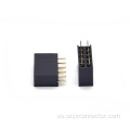 Conector hembra de 2,54 mm de doble fila recto 10P
